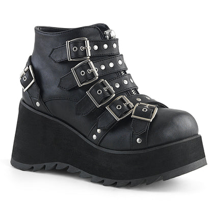 DemoniaCult Damenknöchelstiefel SCENE-30 BLK Vegan Leder