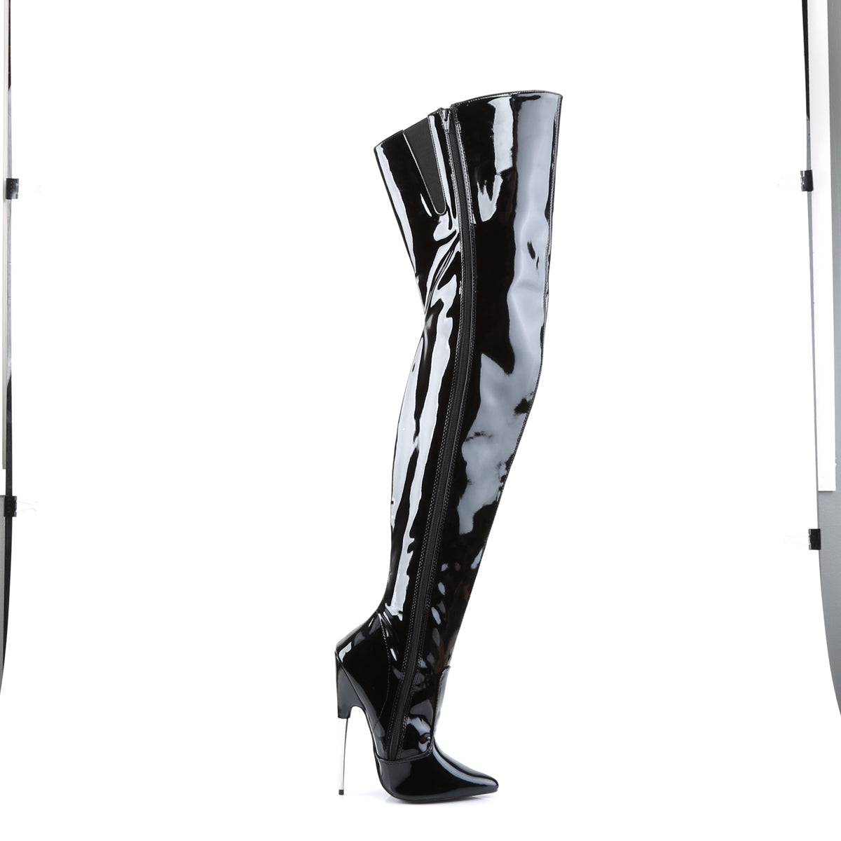 Devious Womens Boots. SCREAM-3010 BLK Pat.