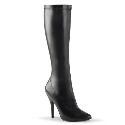 Pleaser Womens Boots. SEDUCE-2000 BLK Str Faux Leder