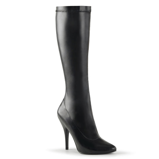 Pleaser Womens Boots. SEDUCE-2000 BLK Str Faux Leder