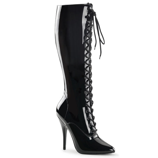 Pleaser Womens Boots. SEDUCE-2020 BLK Pat.
