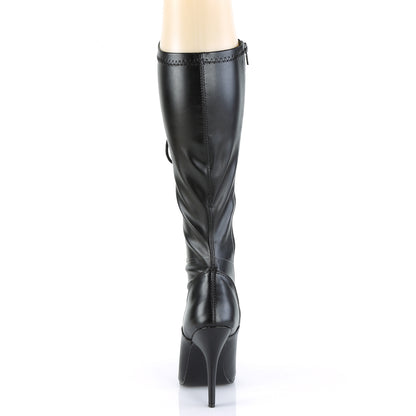 Pleaser Womens Boots SEDUCE-2024 Blk Str Faux Leather