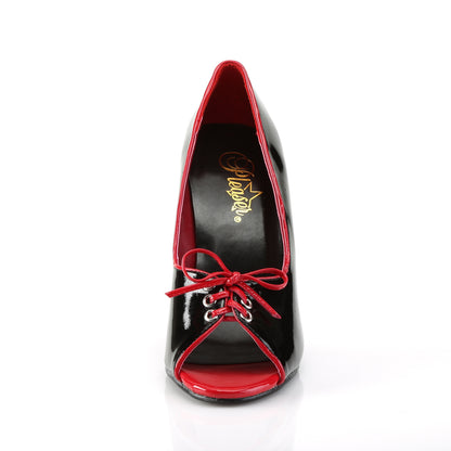 Pleaser Womens Pumps SEDUCE-216 Blk-Red Pat
