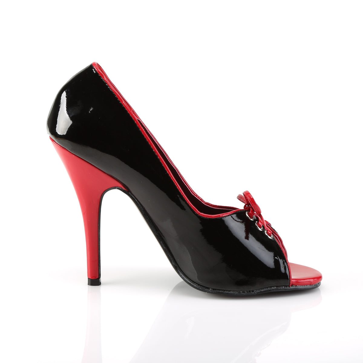 Pleaser Womens Pumps SEDUCE-216 Blk-Red Pat