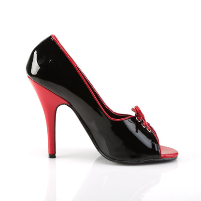 Pleaser Womens Pumps SEDUCE-216 Blk-Red Pat