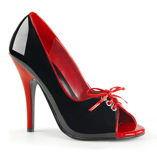 Pleaser Womens Pumps SEDUCE-216 Blk-Red Pat