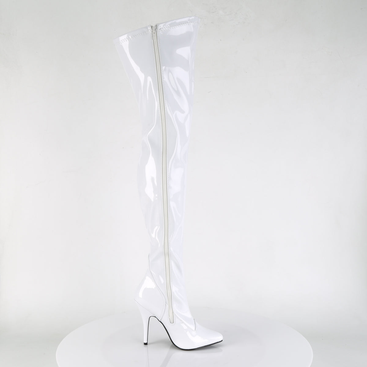 Pleaser Womens Boots. SEDUCE-3000 WHT Str Pat