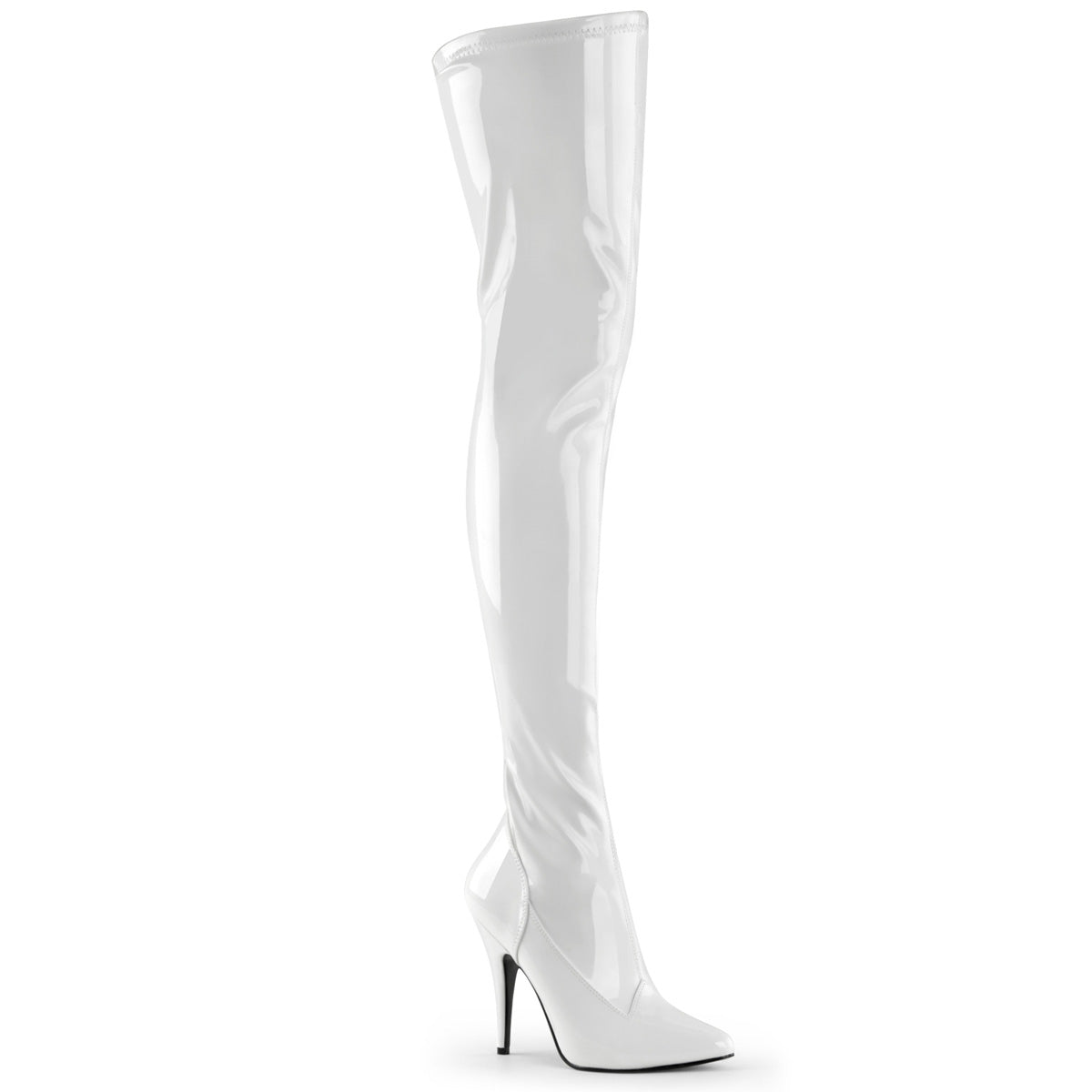 Pleaser Womens Boots. SEDUCE-3000 WHT Str Pat