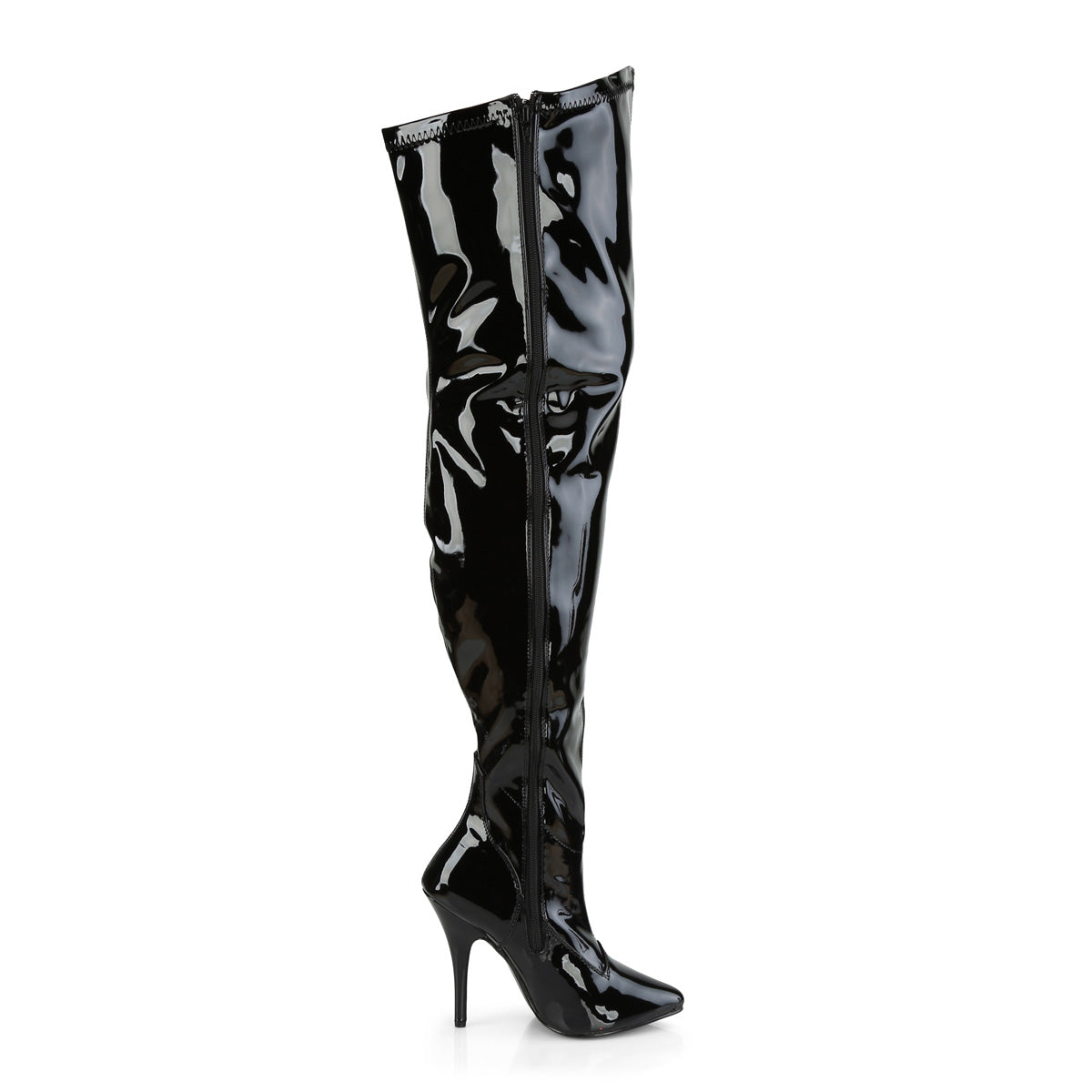 Pleaser Pink Label Womens Boots SEDUCE-3000WC Blk Str. Pat