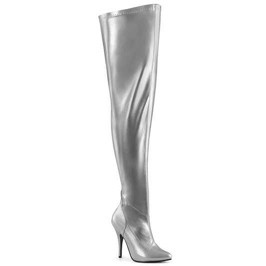 Pleaser   SEDUCE-3000WC SLV STR METALLIC PU