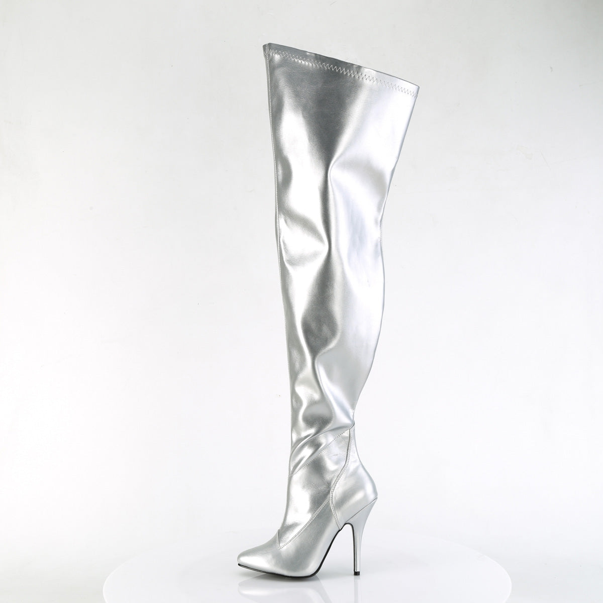 Pleaser   SEDUCE-3000WC SLV STR METALLIC PU