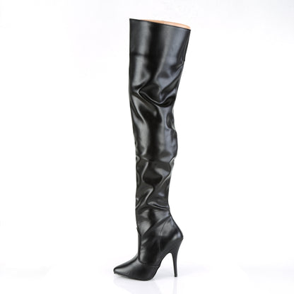 Pleaser Womens Boots. SEDUCE-3010 BLK Faux Leder