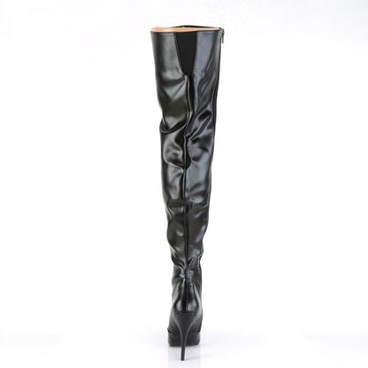 Pleaser Womens Boots. SEDUCE-3010 BLK Faux Leder