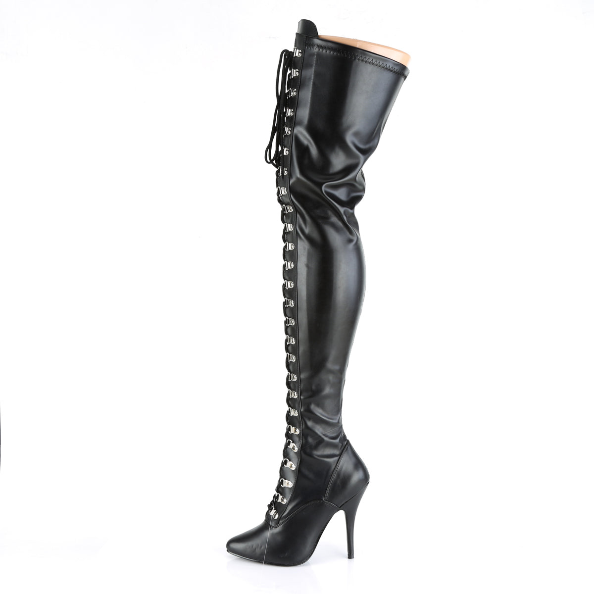 Pleaser Womens Boots. SEDUCE-3024 BLK Str Faux Leder