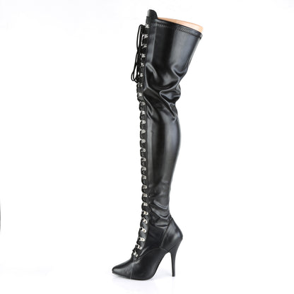 Pleaser Womens Boots. SEDUCE-3024 BLK Str Faux Leder