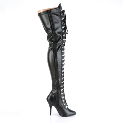 Pleaser Womens Boots. SEDUCE-3024 BLK Str Faux Leder