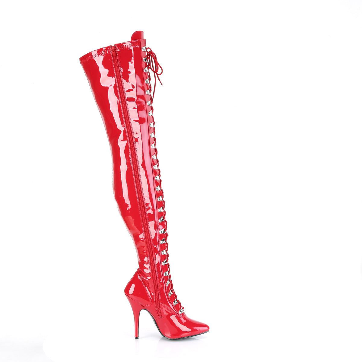 Pleaser Womens Boots. SEDUCE-3024 Red Pat.