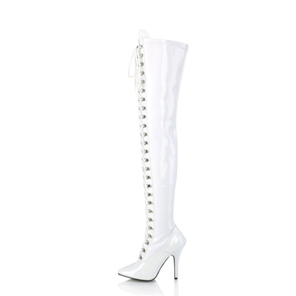Pleaser Womens Boots SEDUCE-3024 Wht Pat