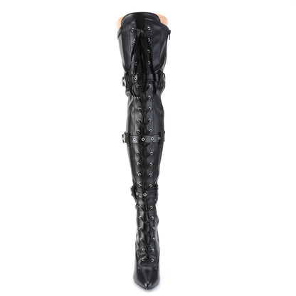 Pleaser Womens Boots. SEDUCE-3028 BLK Str Faux Leder