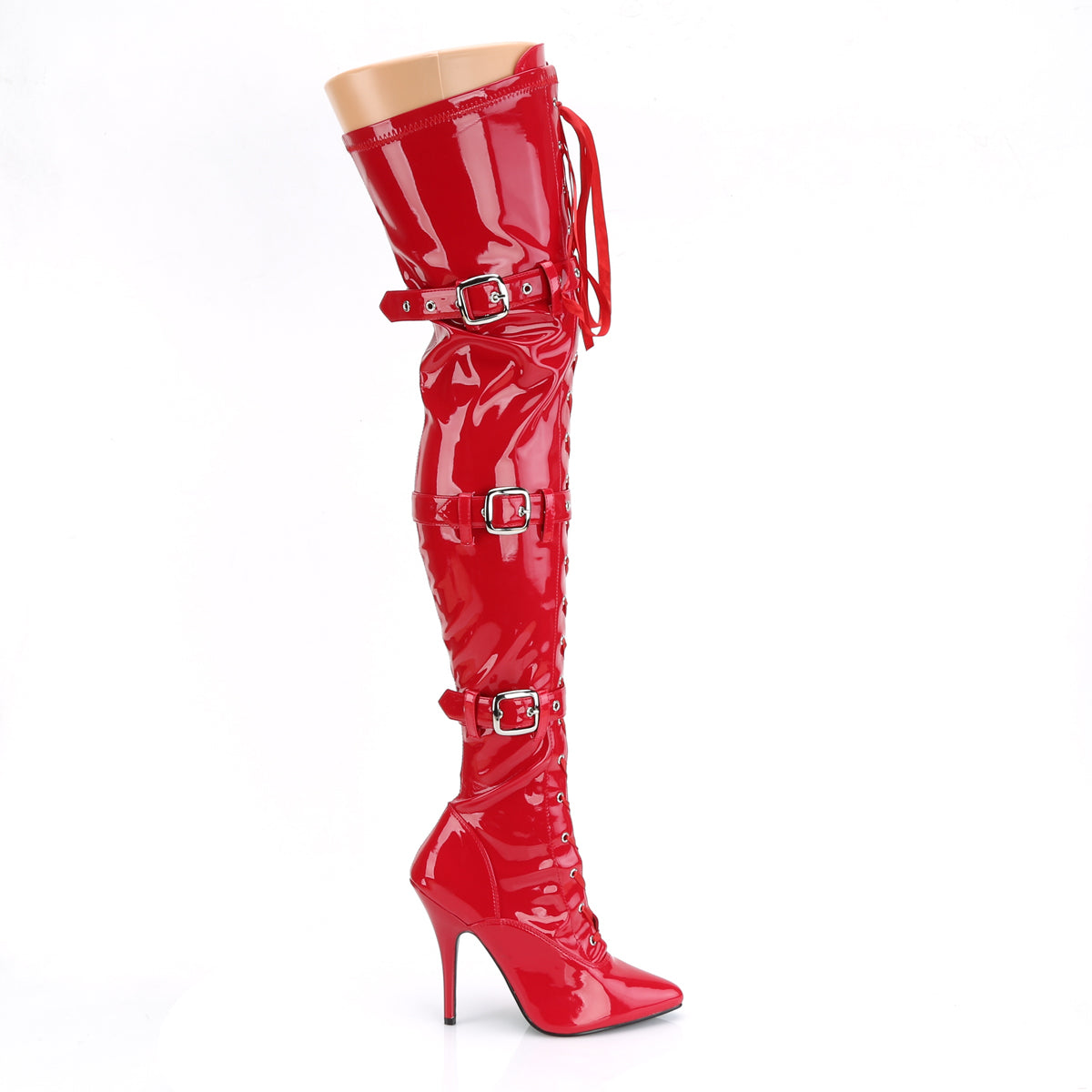 Pleaser Womens Boots. SEDUCE-3028 Red Str Pat