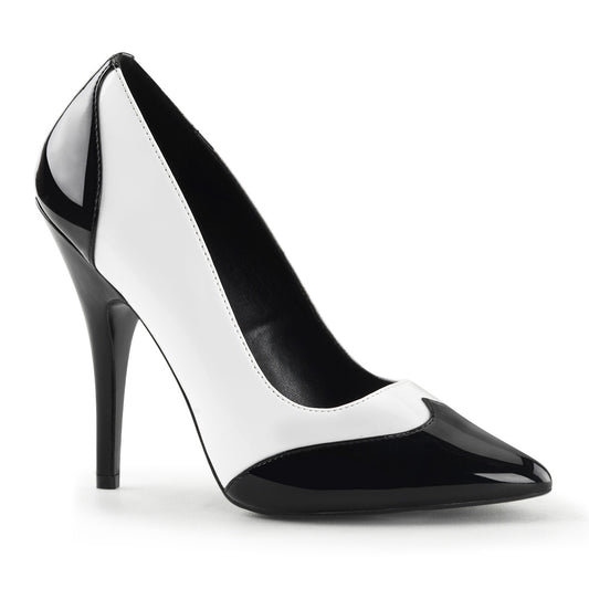 Pleaser Frauenpumpen SEDUCE-425 BLK-WHT PAT