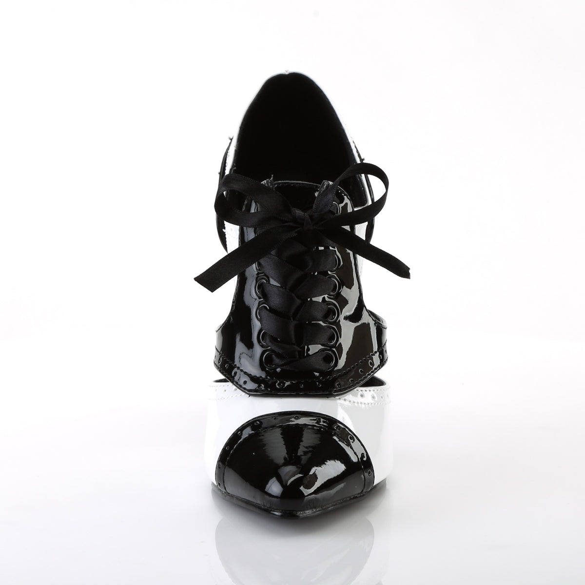 Pleaser Womens Pumps SEDUCE-458 Blk-Wht Pat
