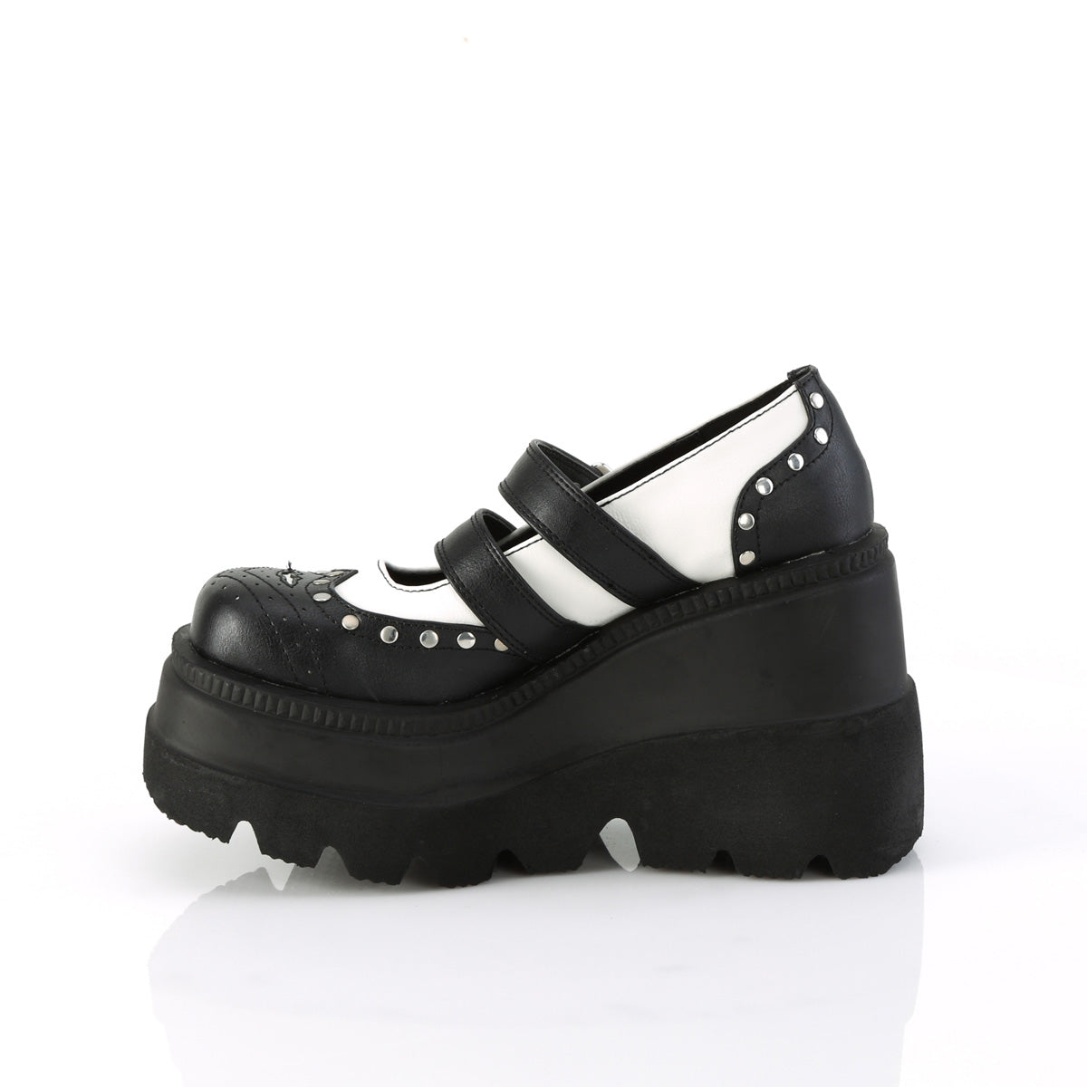DemoniaCult   SHAKER-27 BLK-Wht Vegan Leder