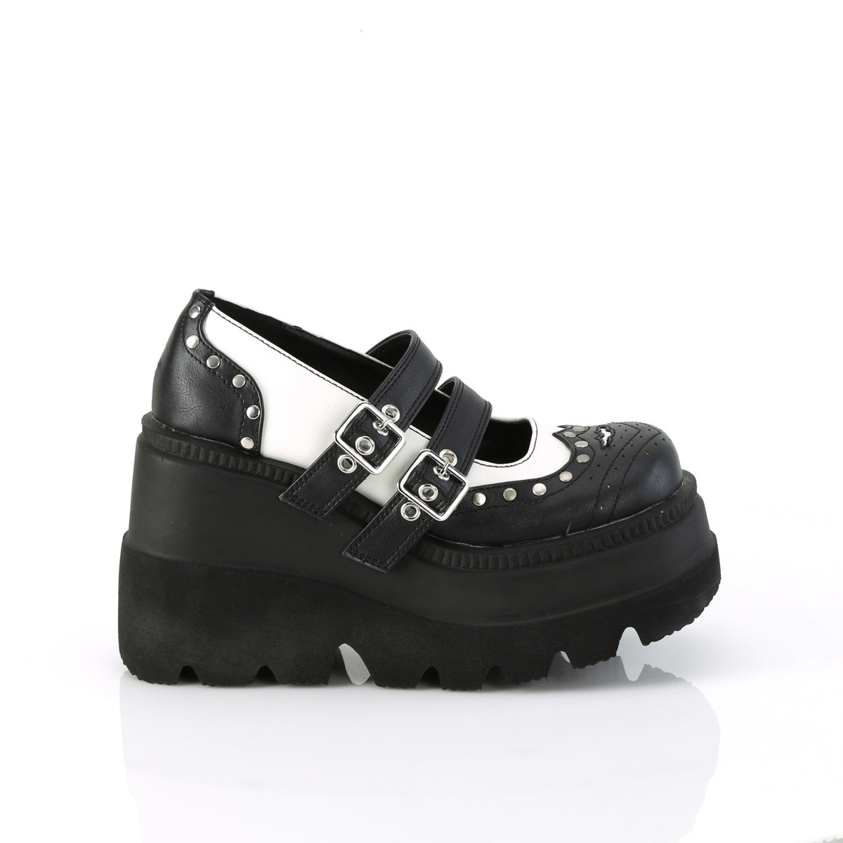 DemoniaCult   SHAKER-27 BLK-Wht Vegan Leder