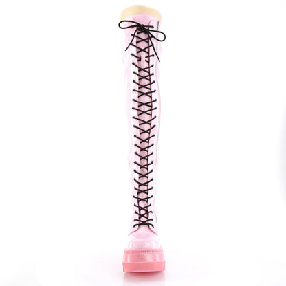 DemoniaCult  Stiefel SHAKER-374-1 B. Pink Hologramm Stretch Patent