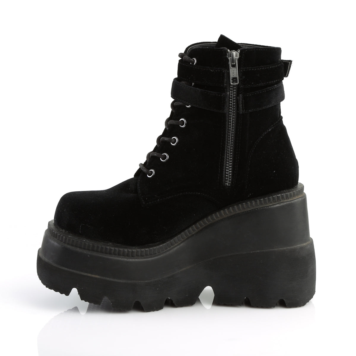 DemoniaCult Damenknöchelstiefel SHAKER-52 BLK Velvet
