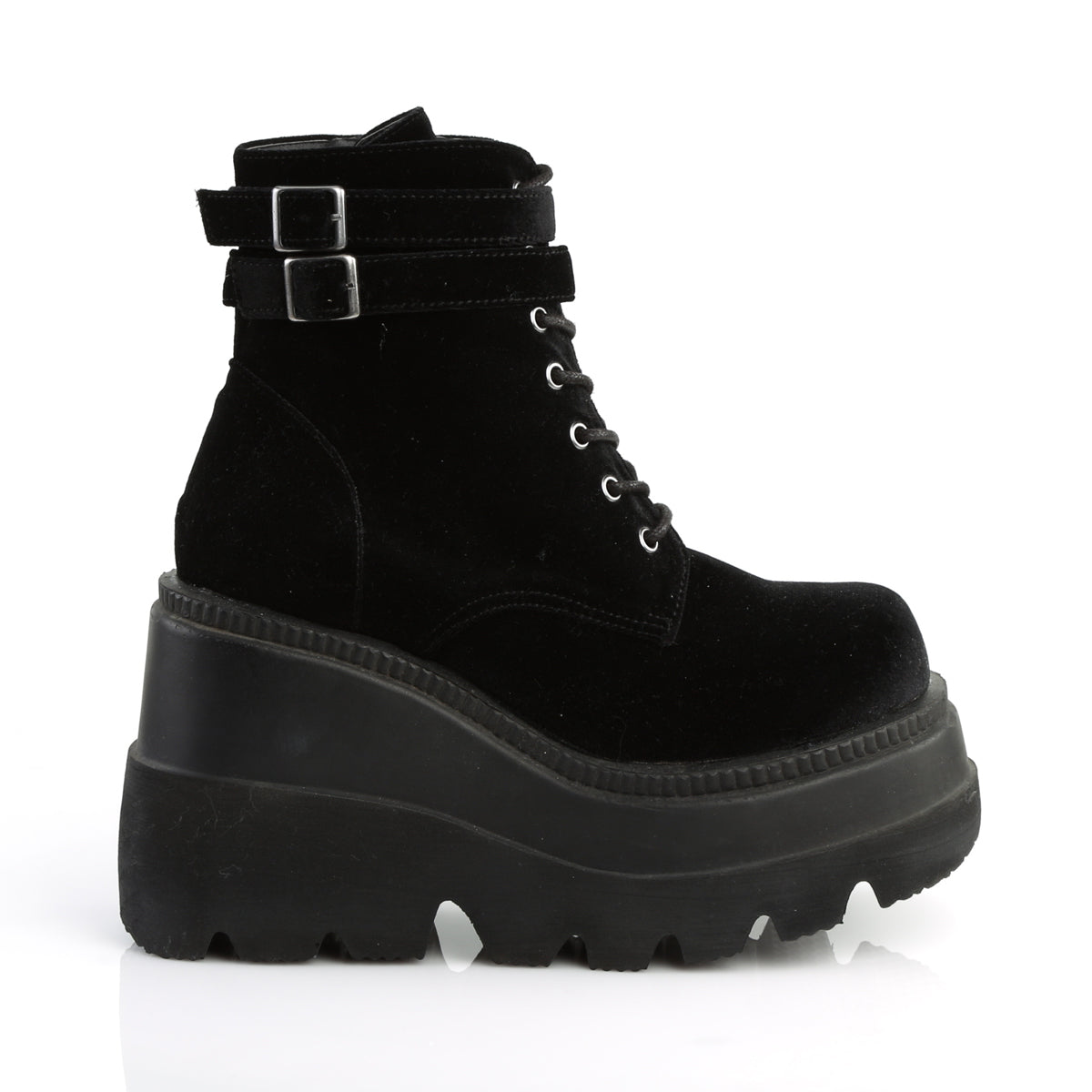 DemoniaCult Damenknöchelstiefel SHAKER-52 BLK Velvet