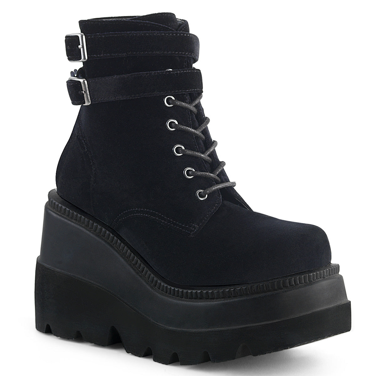 DemoniaCult Damenknöchelstiefel SHAKER-52 BLK Velvet