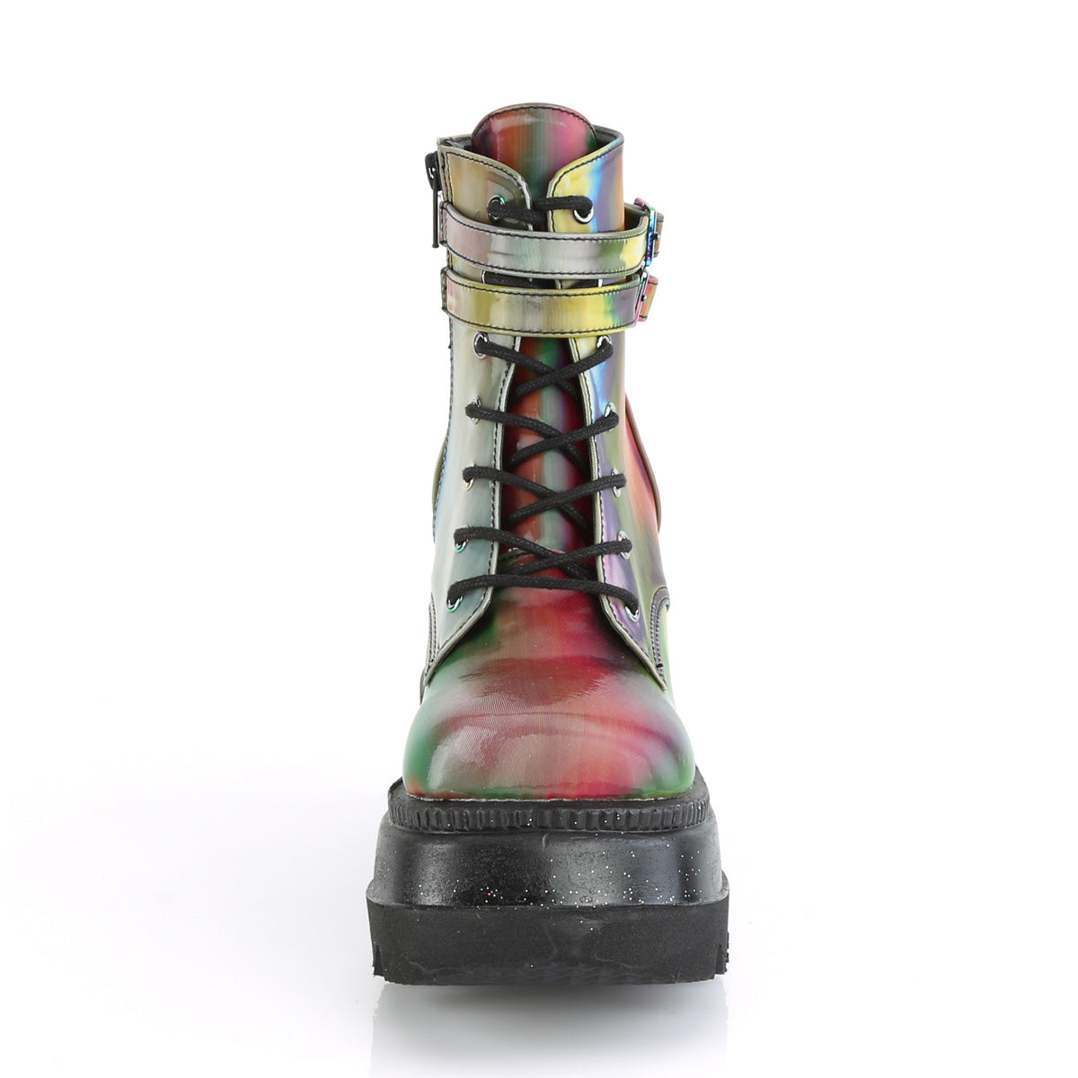 DemoniaCult Damenknöchelstiefel SHAKER-52 Rainbow Reflektierend