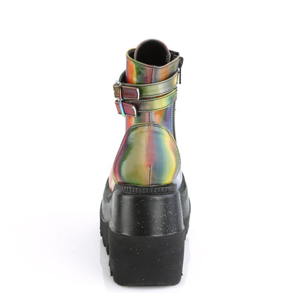 DemoniaCult Damenknöchelstiefel SHAKER-52 Rainbow Reflektierend