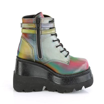 DemoniaCult Damenknöchelstiefel SHAKER-52 Rainbow Reflektierend