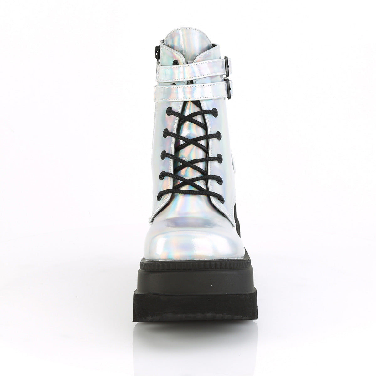 DemoniaCult Damenknöchelstiefel SHAKER-52 SLV -Hologramm