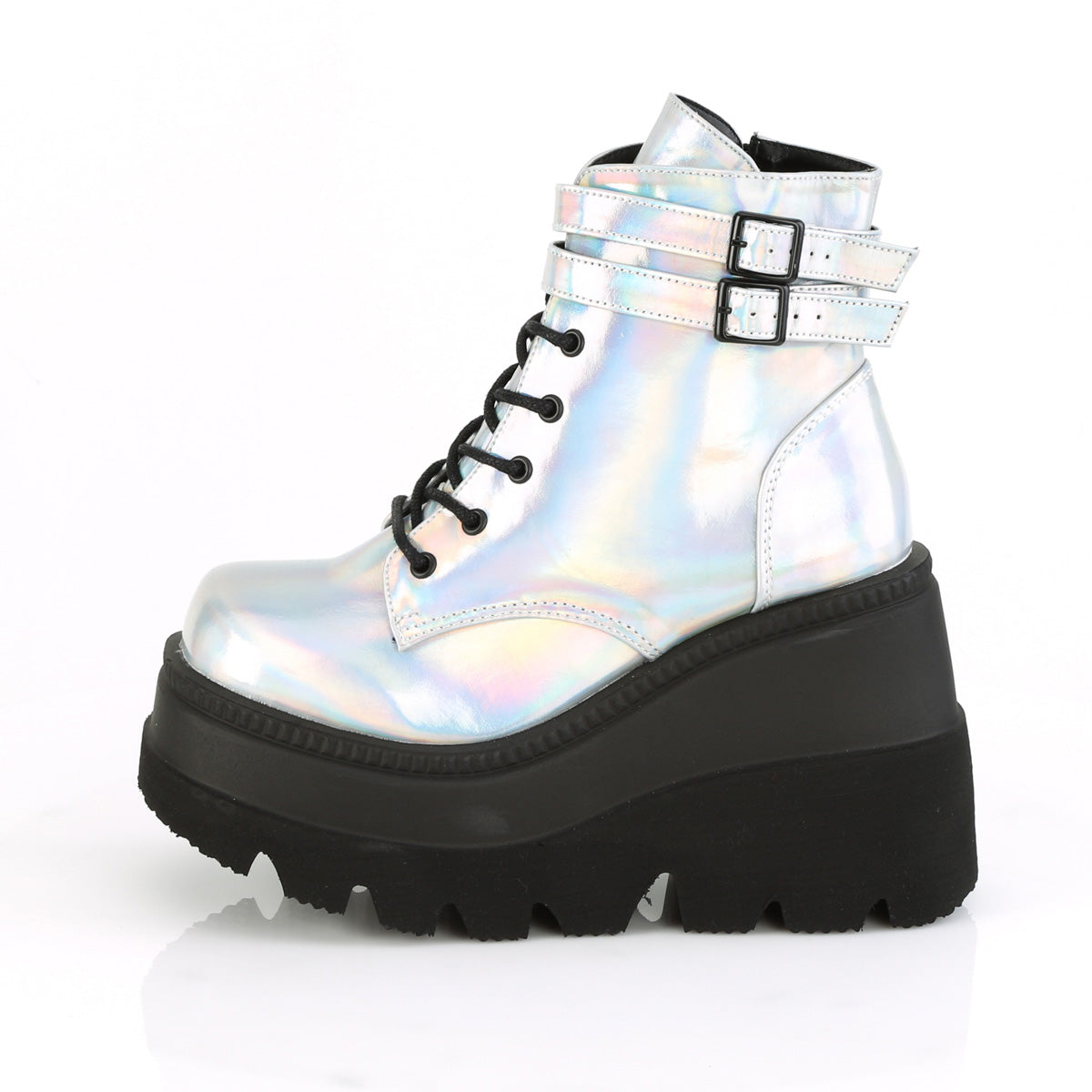 DemoniaCult Damenknöchelstiefel SHAKER-52 SLV -Hologramm