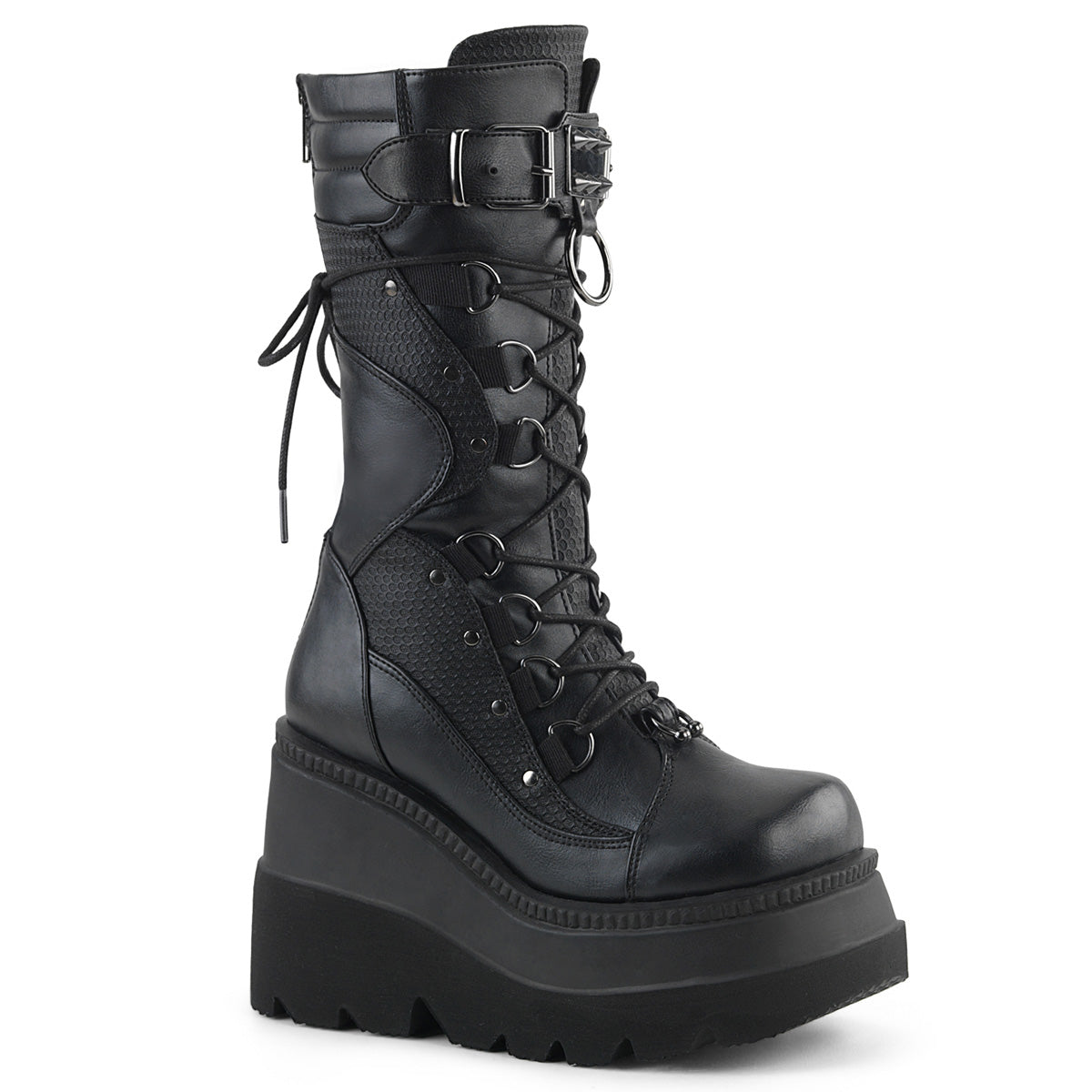 DemoniaCult Womens Boots SHAKER-70 Blk Vegan Leather