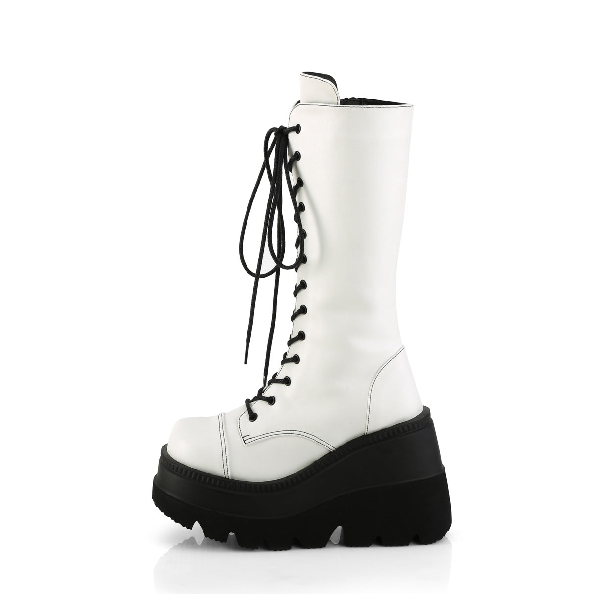 DemoniaCult  Boots SHAKER-72 Wht Vegan Leather