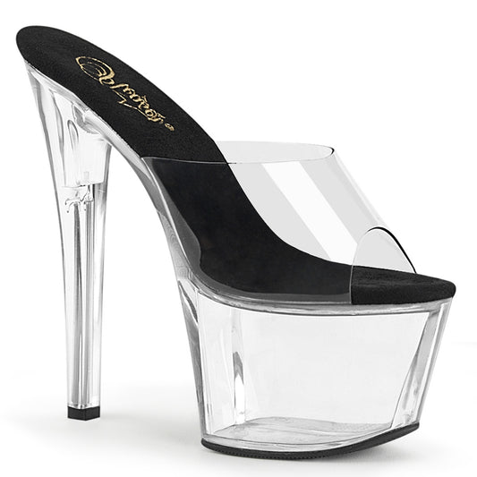 Pleaser Womens Sandals SKY-301 Clr-Blk/Clr