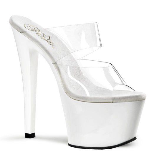 Pleaser Damen Sandalen SKY-302 CLR / WHT