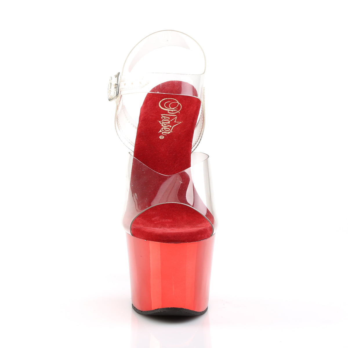 Pleaser Damen Sandalen SKY-308 CLR / Red Chrome