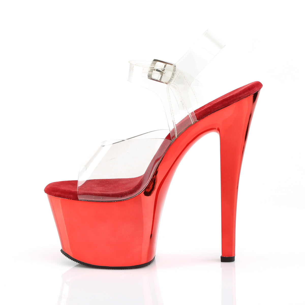 Pleaser Damen Sandalen SKY-308 CLR / Red Chrome
