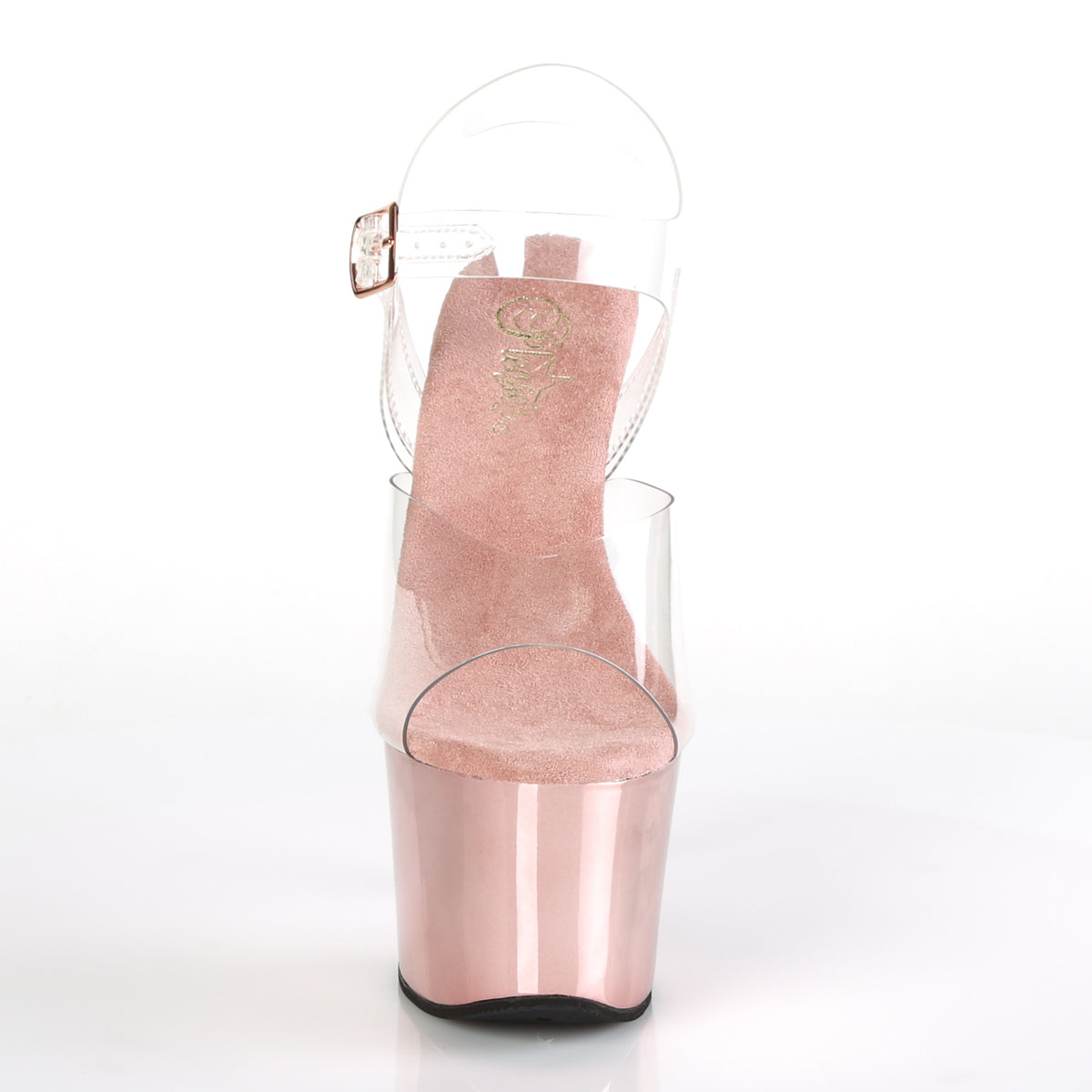 Pleaser Damen Sandalen SKY-308 CLR / ROSE GOLD CHROME