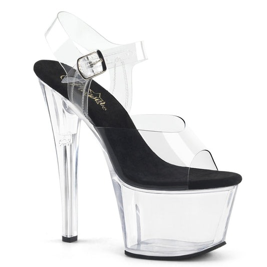 Pleaser Womens Sandals SKY-308 Clr-Blk/Clr