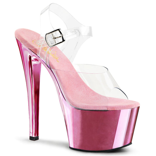 Pleaser Damen Sandalen SKY-308 clr / b. Rosa Chrome