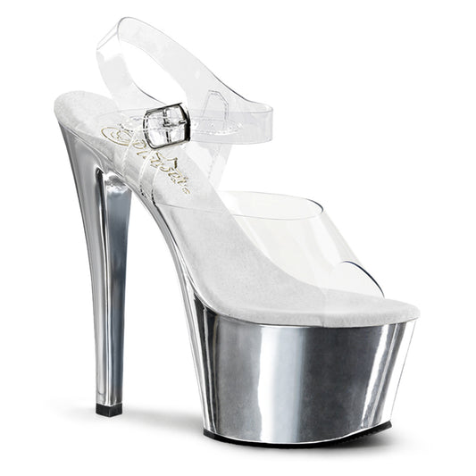 Pleaser Damen Sandalen SKY-308 CLR / SLV-Chrom
