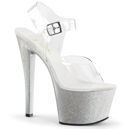 Pleaser Womens Sandals SKY-308MG Clr/Slv