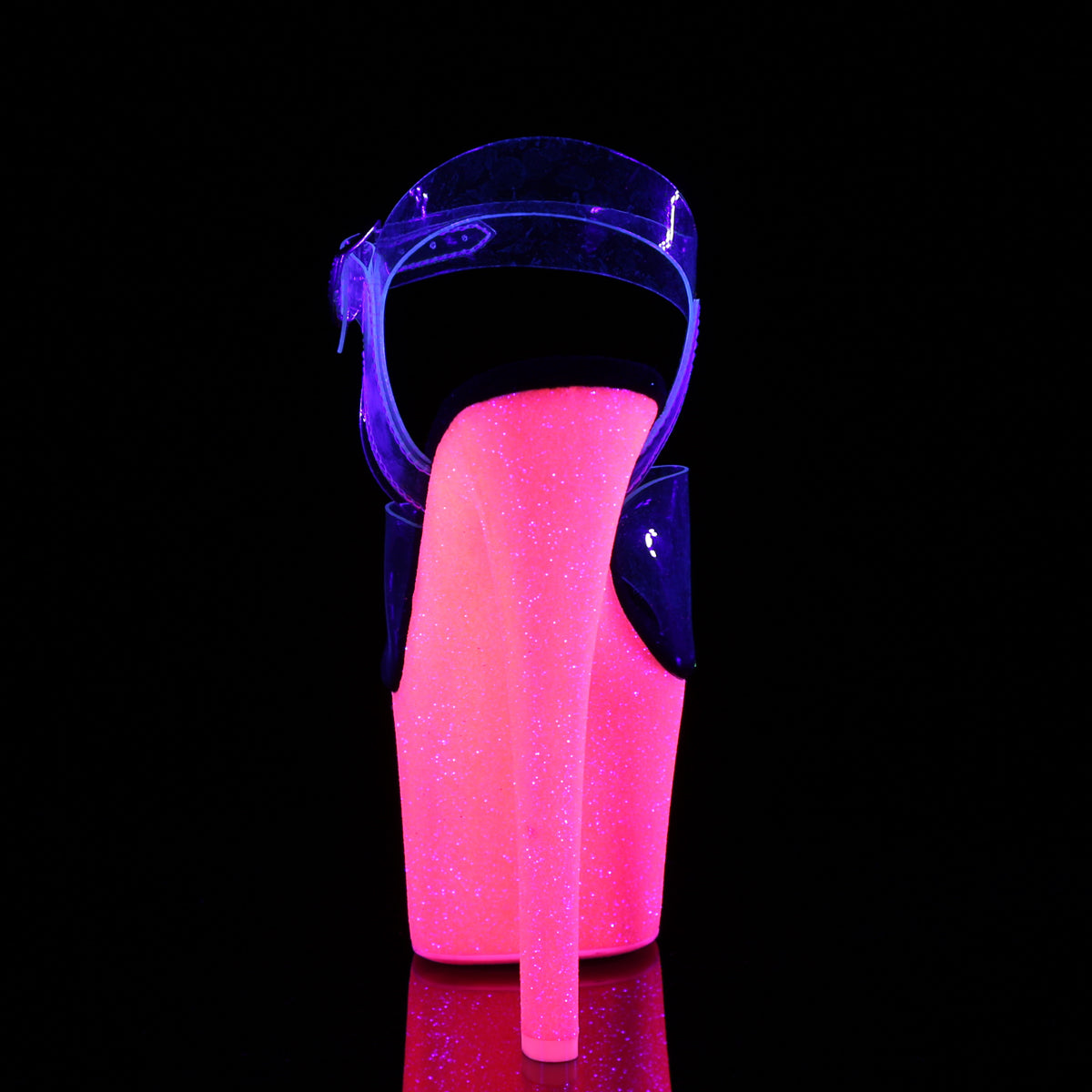 Pleaser Damen Sandalen SKY-308uvg CLR / Neon H. Rosa Glitter