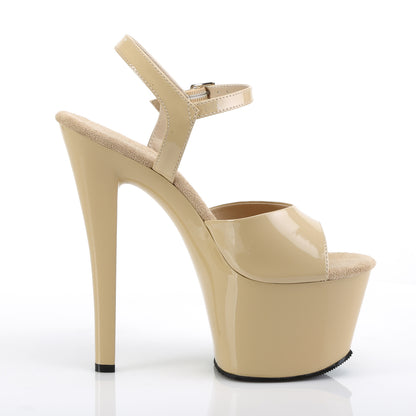 Pleaser Womens Sandals SKY-309 Cream Pat/Cream